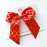 Red Festive Bow- Moroccan Trellis